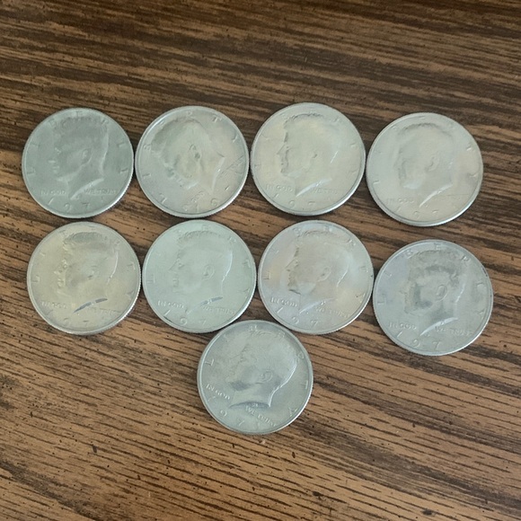 Set of Nine 1971 Silver half dollar Coins 85 - Picture 1 of 5